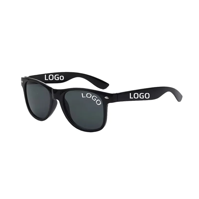 Factory Price Wholesale Custom Printed Logo Sunglasses for Men and Women PC Frame Promotional Bulk Order Sunglasses
