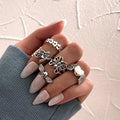 Fashion Stainless Steel Creative Simple Women Rings Jewelry Midi Female Ring Set