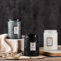 400g Multi Color Luxury  Decorative Exquisite Scented Candle  Glass Jar With Mental Lid  With Embossed