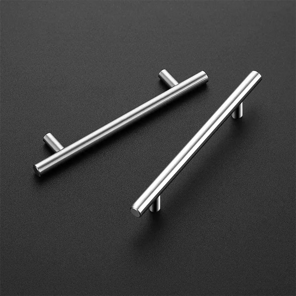 Modern Stainless Steel T-Bar Pull Handles Hardware for Bedroom Kitchen Bathroom Furniture-Cabinet Door and Drawer Knobs