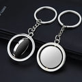 Wholesale Blank Round Rotating Spin Llavero Metal Keychain Holder Key Ring Metal Key Chain