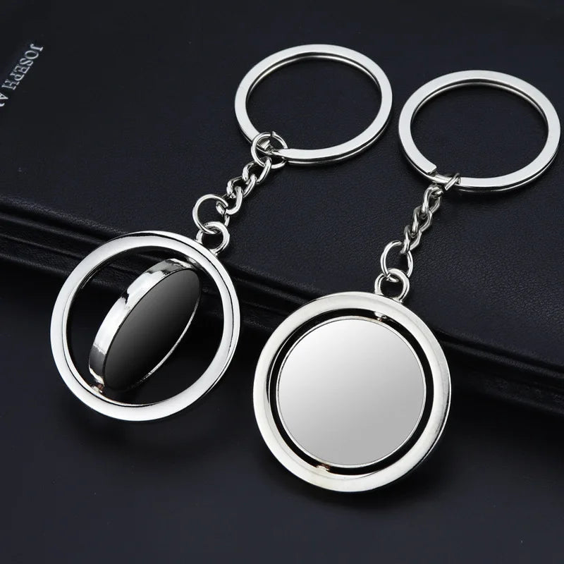 Wholesale Blank Round Rotating Spin Llavero Metal Keychain Holder Key Ring Metal Key Chain