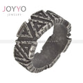 Matte Scrub Grey&Black Retro Triangle Viking Logo Band Ring Stainless Steel Celtic Men Viking Rings