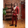 Tailored Made Satin Men Suit 2 Pieces Business Blazer Pants Double Breasted Gold Lapel Wedding Groom Work Wear Men Party Dress