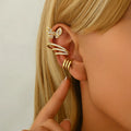 High-End Fashion Copper Butterfly Clip on Earrings New Fashion Geometric Trendy Hoop Earrings with Zircon Great Gift Idea