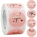 Round Adhesive Waterproof Vinyl Thank You Stickers for Gift Bag Closure & Wrapping Sealing Promotion & Grocery Packaging Labels