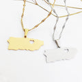 PuertoRico Necklace Map Pendant Adjustable Necklace Chain Tiny Gold Heart Necklace Bulk Jewelry Supplies Productos Novedosos