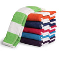 Wholesale Custom Logo Striped 100% Cotton Terry Absorbent Jacquard Beach Towel