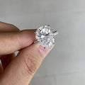 New Design 18K Solid White Gold 10cts 12x16mm Pear Shape White D Lab Moissanite Diamond Engagement Wedding Ring