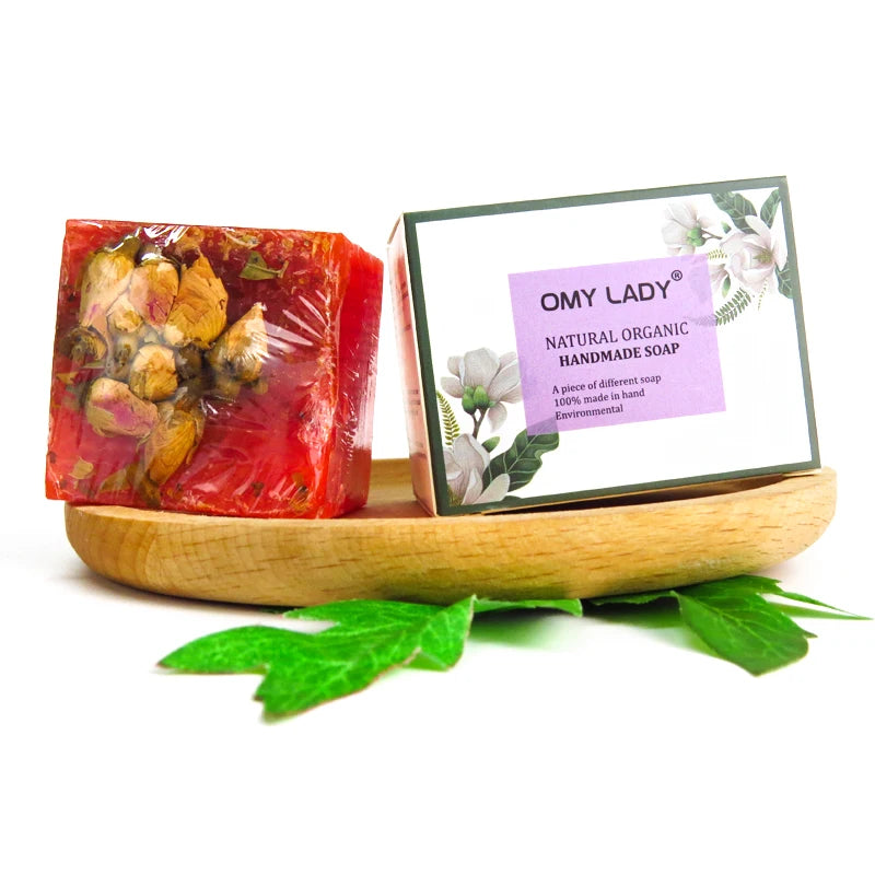 Free Private Label  Omy Lady Flower Essential Oil Colorful Hotel Soap Handmade Soap