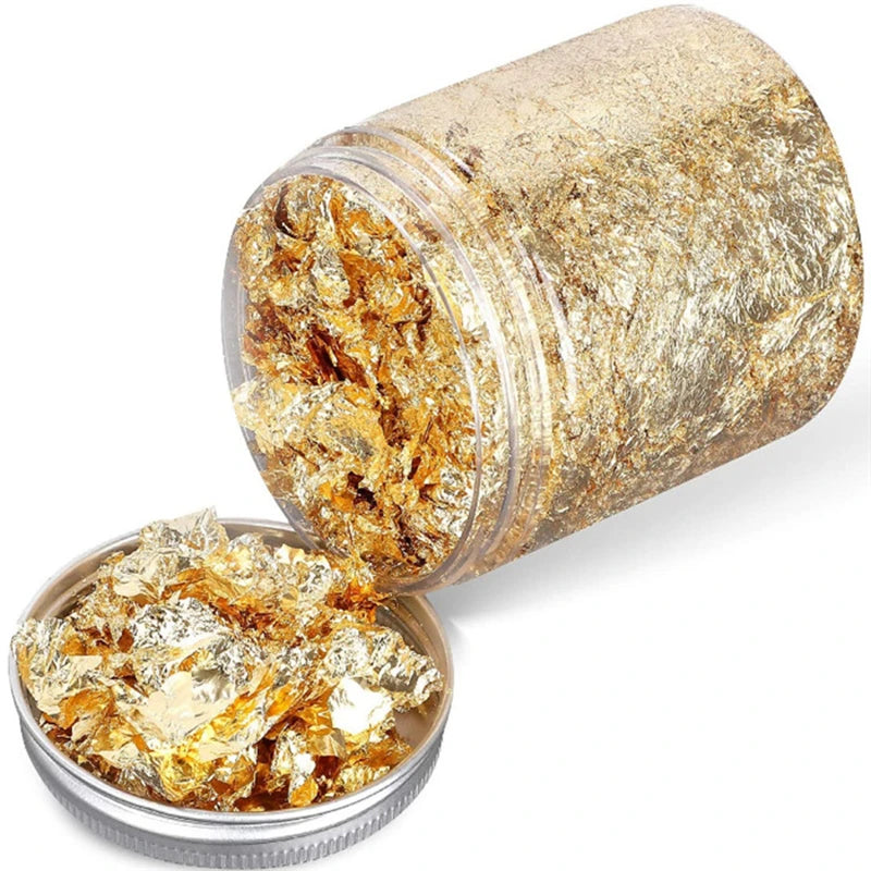 3G Imitative Gold Silver Copper Foil Leaf Flakes for Nail Art & DIY Crafts Beauty Glitter Sequins Decor Skin Care Products