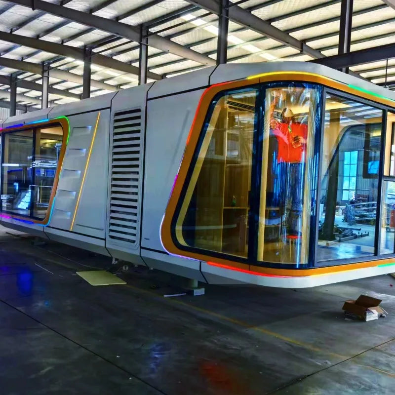 Customized Modern Luxury Tiny Movable House Prefab Space Cabin Capsule for Office Building Kitchen Bedroom Farmhouse Mall