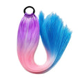 Fujia 9 Strands Rainbow Pre Looped Braids Glitter High Temperature Giant Headband Synthetic Ponytail Hair Extensions