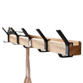 Modern Wall Mounted Beech Walnut Wooden Entryway Coat Rack Clothes Hook Hat Rack