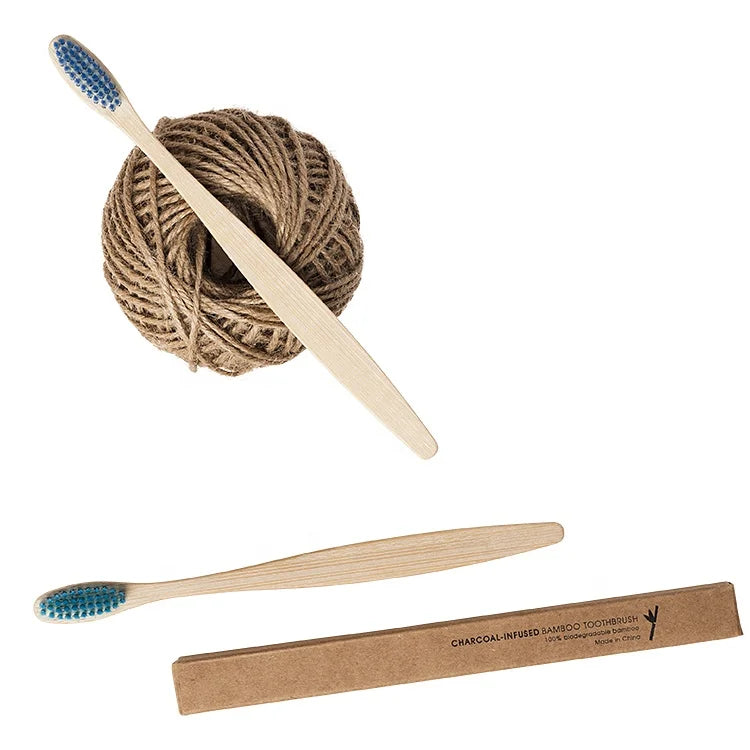 Wholesale Custom-Logo Bamboo Toothbrushes for Hotels | 100% Biodegradable Packaging