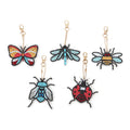 5pcs/Set Animal Diamond Painting Key Chain Butterfly Special Shaped Drill Pendant Dragonfly Diamond Painting Keyring
