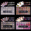 Crystal AB White Rainbow Nail Art Mix Shape Fancy Shaped in Box Flat Bottom Glass Nail Rhinestone Art Decoration Rhinestones