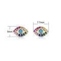 925 Sterling Silver Devil's Eye Earrings with Zircon 14K Gold Plated Studs Cute Bezel Setting for Weddings and Gifts
