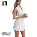 Liu Ming Popular Products Fashionable Women Clothing Office Suits Two Piece Irregular Short Jacket Pleated a Line Skirt