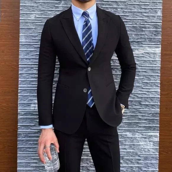 New Arrival Office Men Suits for Men Tuxedo for Wedding Business Casual Two Button Custom Made Slim Fit 2 Pieces Men Jacket Suit