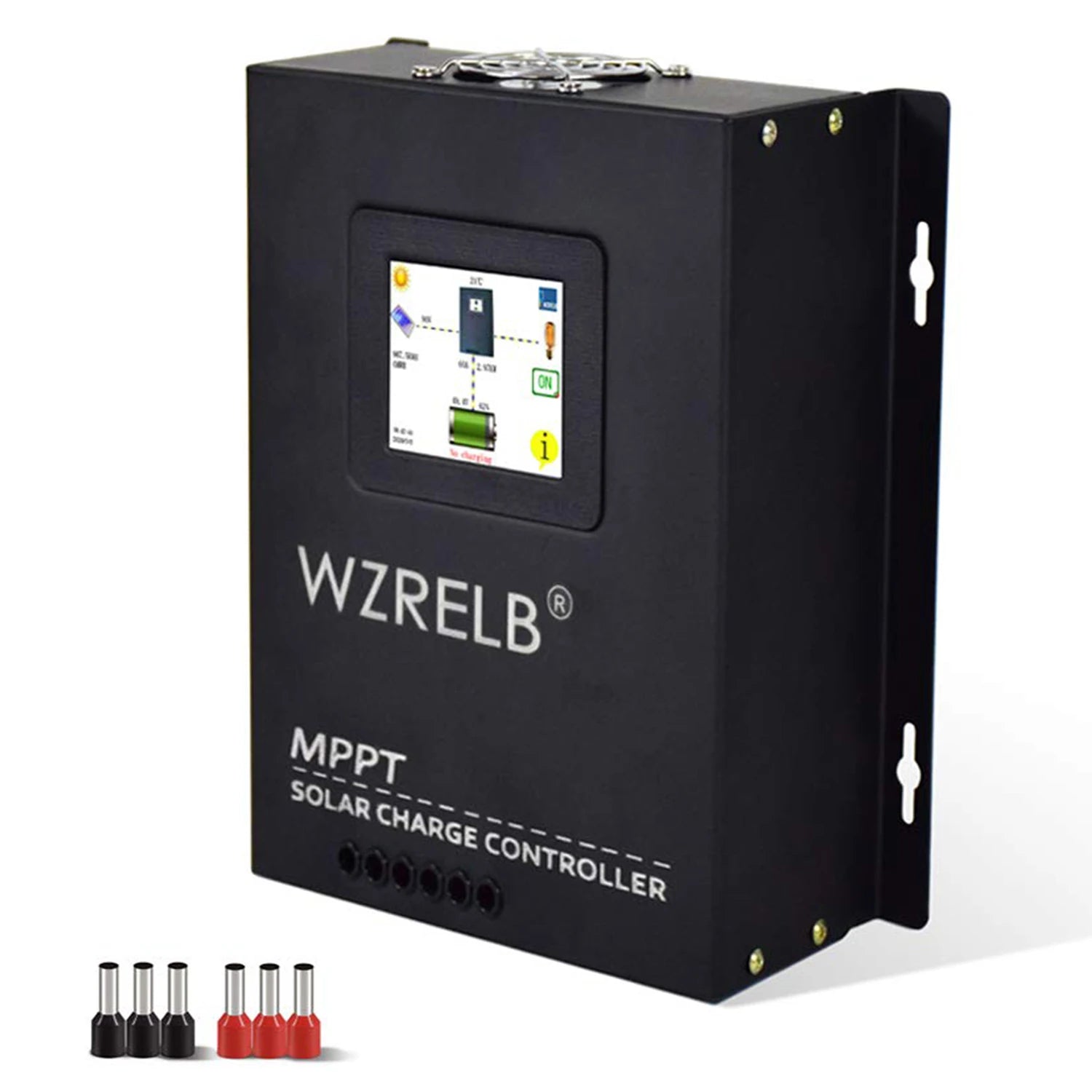 WZRELB 60A MPPT Solar Charge Controller 12V/24V/48V Auto 18V/36V Manual Max PV 170V 720W-2880W LCD Touch Screen 12M Warranty