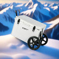 Boright 65QT Large Capacity Hunting Camping Rotomolded Hard Cooler Box with Handle on Wheels Leak Proof 5-Day Ice Retention