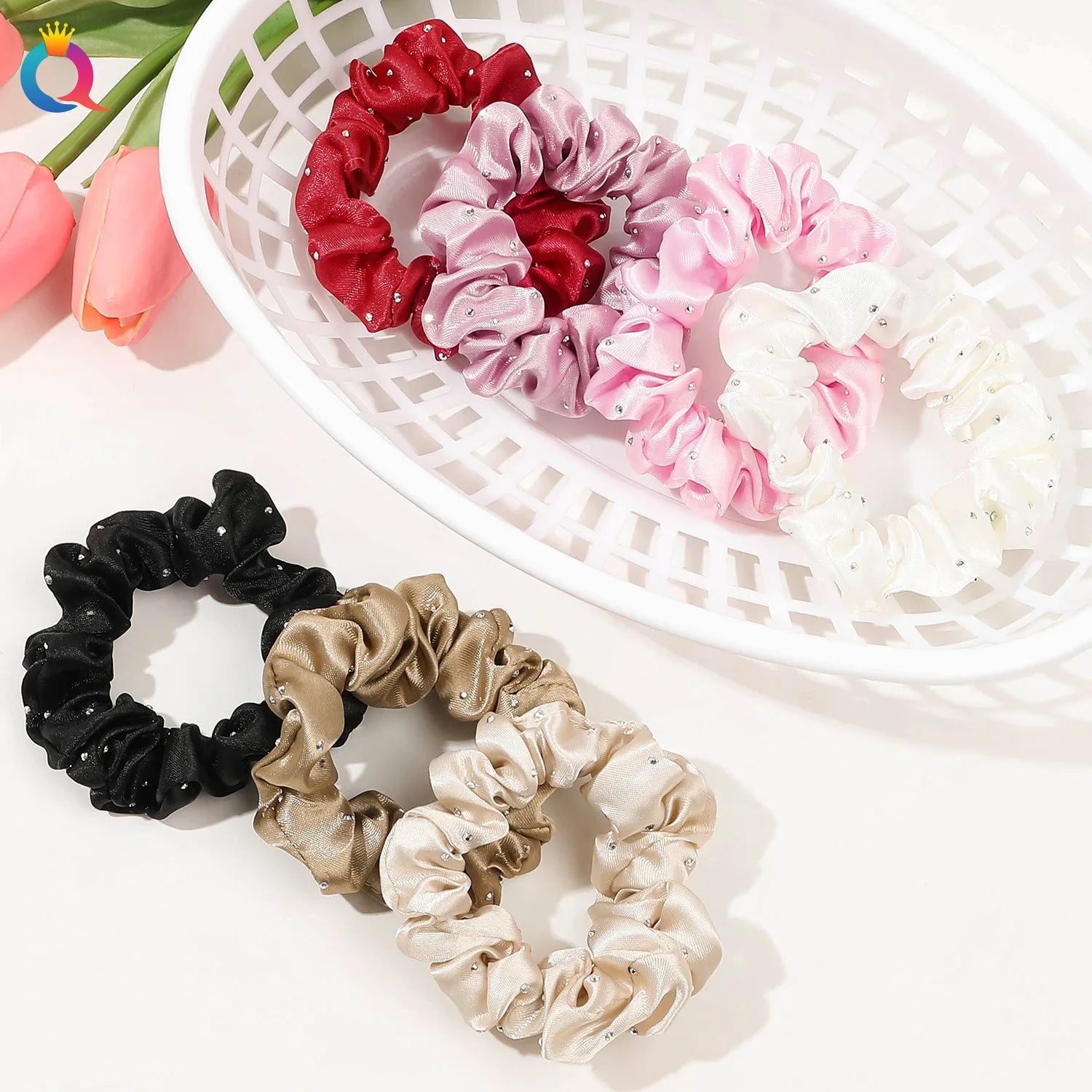 QIYUE Advanced Sense Point Drill Large Intestine Ring Scrunchies High Elastic Temperament Elastic Band Scrunchies
