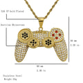 Creative High Quality 18K Gold Plated Game Console Controller CZ Diamond Stainless Steel Necklace