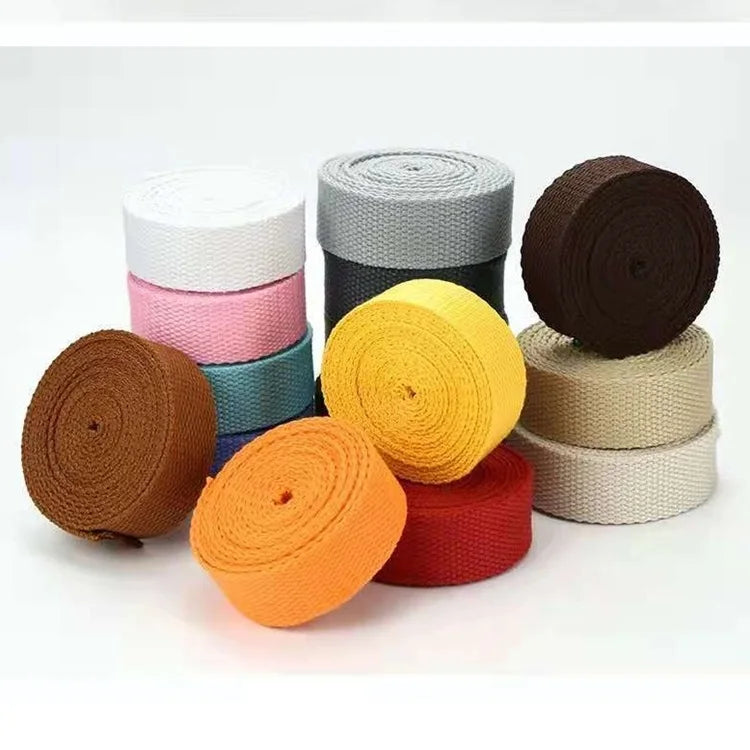 Wholesale Colorful Polyester Cotton 2.0cm 2.5cm 3.2cm 3.8cm 5.0cm Webbing for Bags Belt