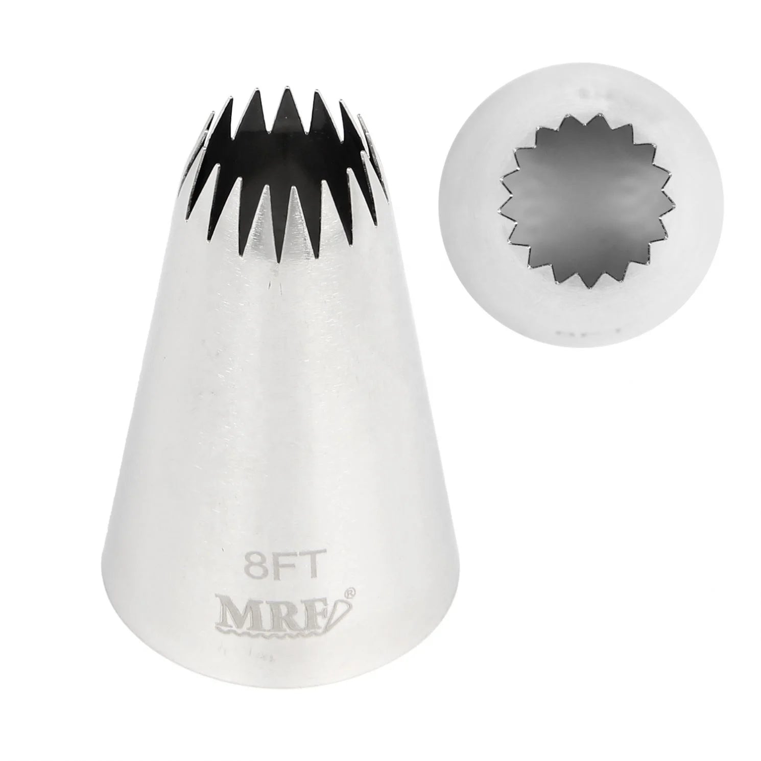 8B Piping Tip Cake Decorating Nozzles Flower Open Star Tips Stainless Steel 304 Icing Piping Tips Nozzles Set 8FT Cake Tools