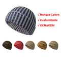 Custom 100% Cotton Sand Wash Vintage Fisherman Skull Cap Beanies Winter Hat Unique Design Character Unisex Travel Beach Use