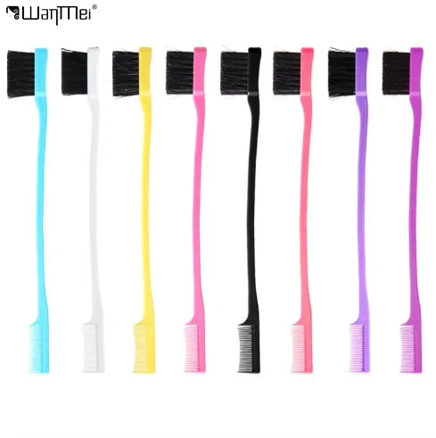 Hot Sale Two Side Brush and Comb Double Hairdressing Highlight Parting Comb Multi-purpose Eyebrow Hair  Brush