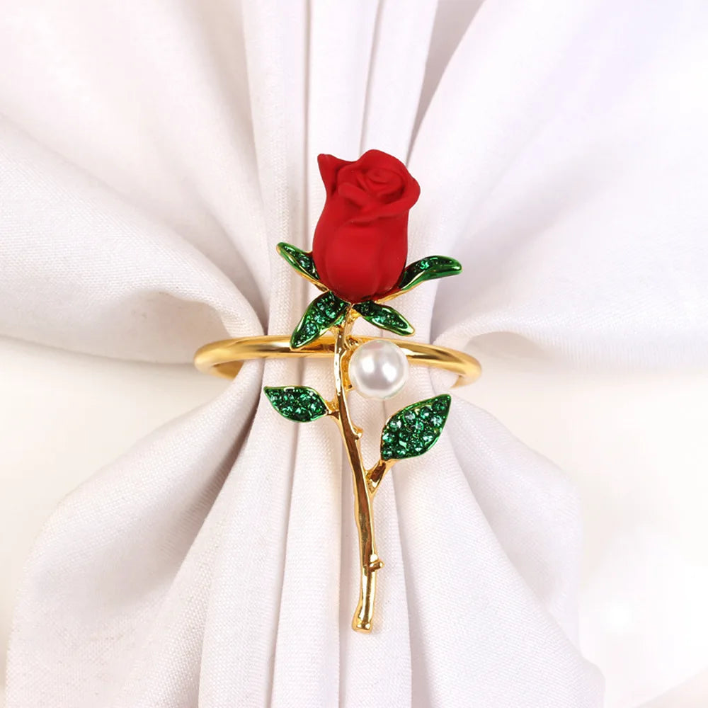 Rose Flower Metal Napkin Ring