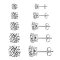 925 Sterling Silver Stud Earrings with 4mm-8mm Round Clear Zircon Gold Plated Rose Gold Jewelry Classic Trendy Style Engagement
