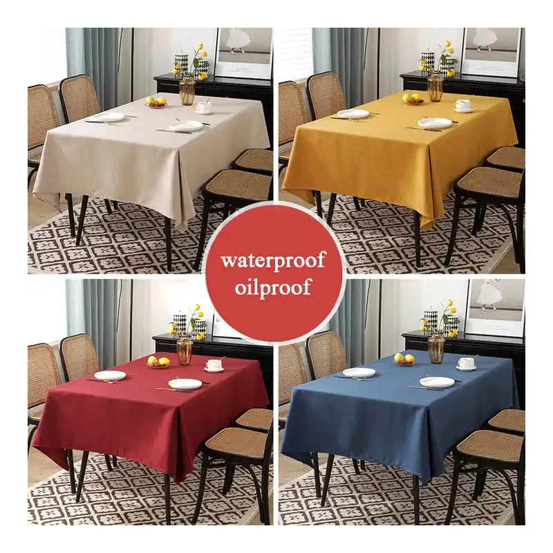 Mantel De Lino Water Proof Nordic Style Rectangle Solid Design Mantel De Lino Soft Touch Rectangle Cotton Linen Table Cover