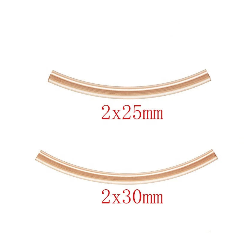 Fine Jewelry Curved Tube 14K Rose Gold Filled Spacer for Diy Jewelry Bracelet Making