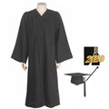 Wholesale Black Matte Adult College Graduation Gown and Cap Suit Twill Fabric 100% Polyester Unisex for University Graduations