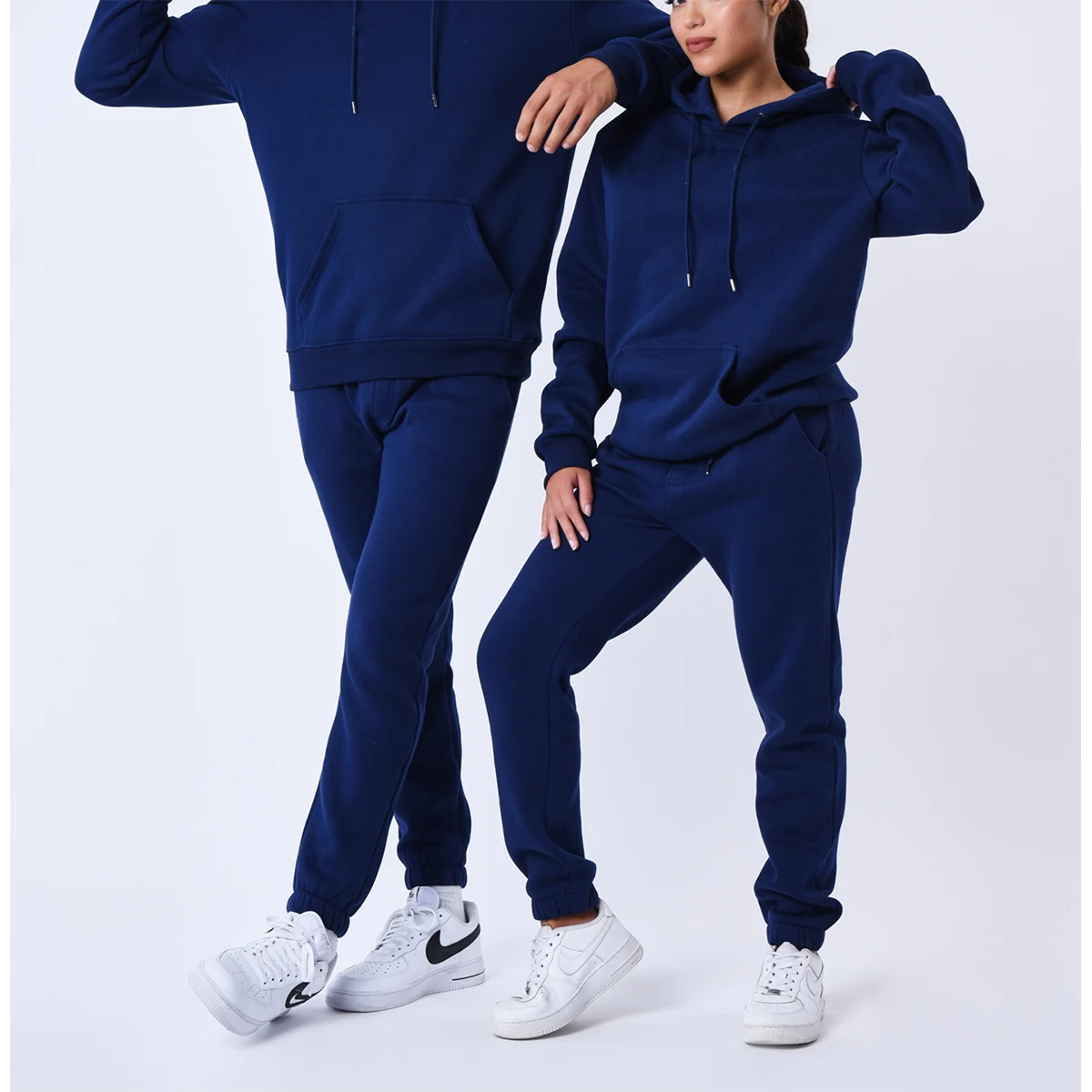 Custom Logo Jogging Wear Set Ladies Winter Fleece Tracksuit Sweatshirt and Jogger Two Pieces Set for Women