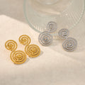 2025 Dazan New Autumn HOT 18k Gold Plated Hypoallergenic Stainless Steel Vintage Weave African Circle Chain Design Earrings