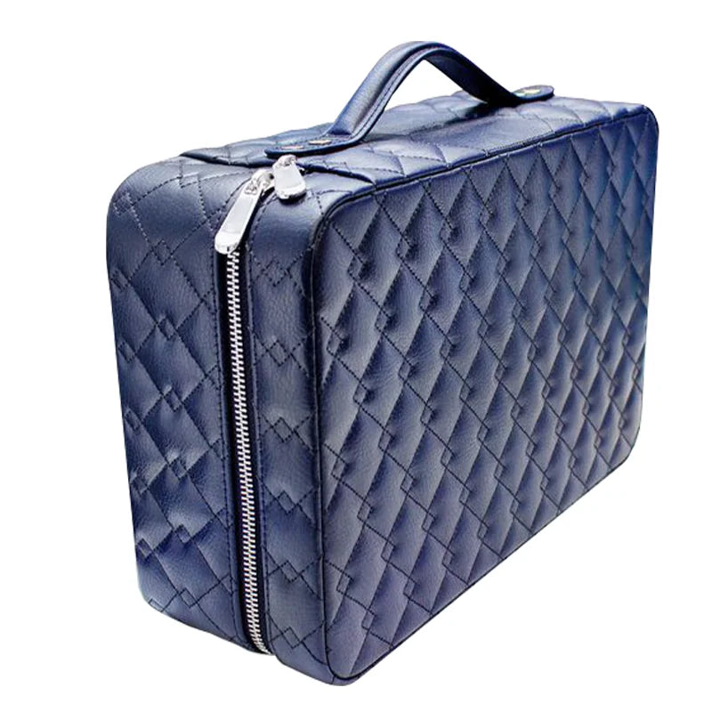 Large Leather Jewelry Storage case Travel Velvet Necklace Watch Jewelry Tray Suitcase