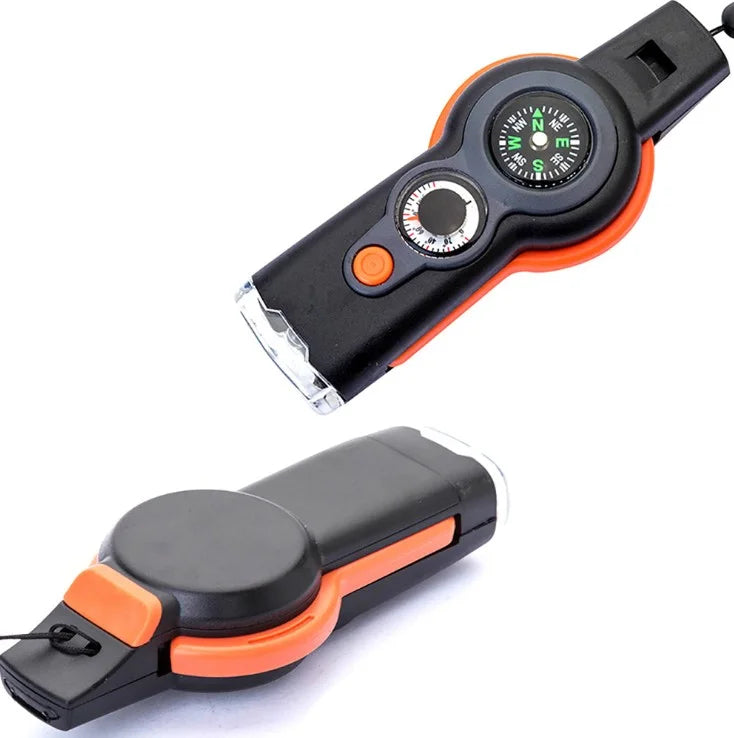 Professional Adventure Survival Compass Emergency Waterproof Whistle with Lanyard
