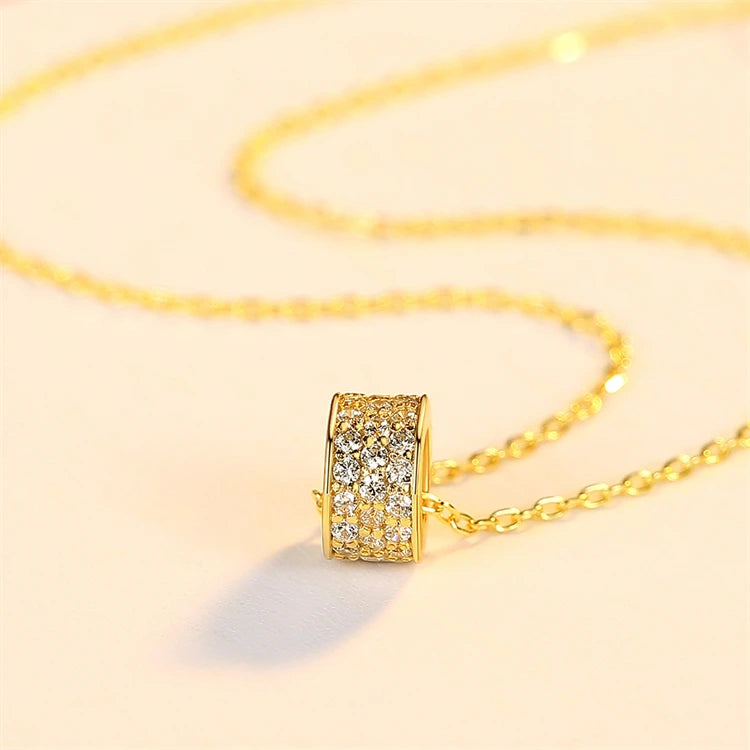 S925 Silver  Minimalist 18k Gold Plated Zirconia Pendant Necklace Jewelry for Women