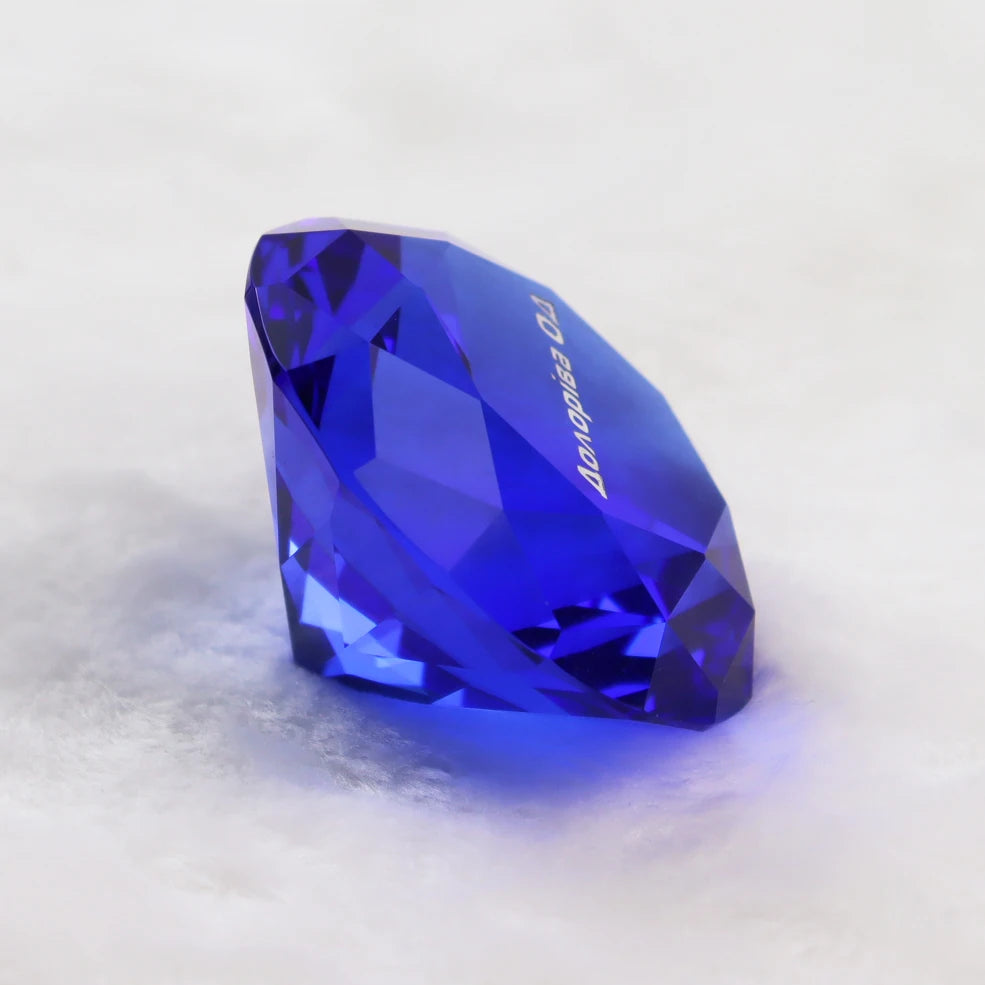60mm Customized logo Crystal Faceted Diamond Paperweight Wedding Favor Gift Home Decor