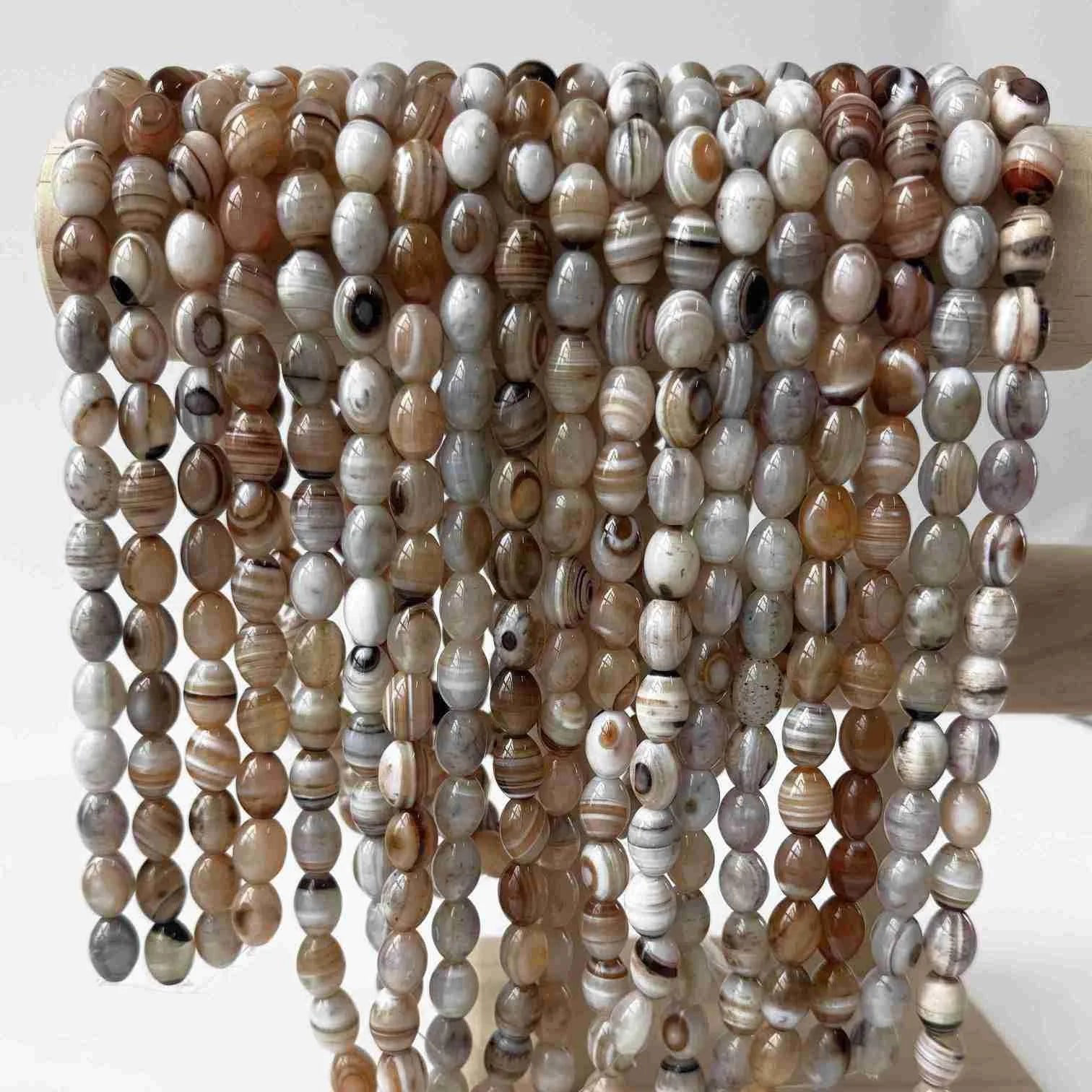 BS-6110 Natural Agate (Color Optional) Gemstone Oval  Beads for Jewelry Making  1 Strand - 29 PCS 10x14mm