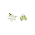AA01019 925 Silver Needle Pearl Flower Premium Sense Stud Ins Asymmetric Summer Earrings