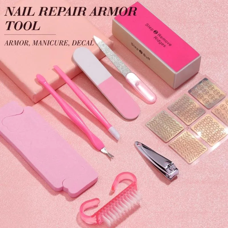 15pcs Basic pink Nail Supplies Tools  Set Nail Accessories Professional Nail Art Salon Tools  Manicure Tools