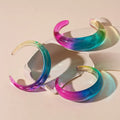 2025 New Arrival Colorful Neon Acrylic Irregular Opening Bracelet Big Plastic Women Twisted Acrylic Big Cuff Bangles Bracelets
