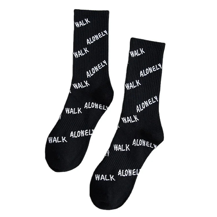 Custom Design Cotton Socks No MOQ Fashion Embroidery Jacquard Mens Sports Crew Socks