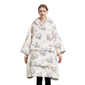 Wholesale Spring Autumn Clothes Hooded Blanket Sherpa Single Layer Fleece Extra Soft Thin Hoodie Sweatshirt Blankets for Adult