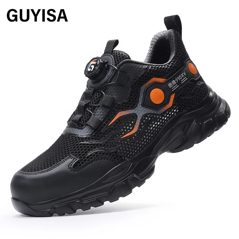 GUYISA  Orange New Sports Series Qualified Plastic Toe Cap 10KV Insulated Anti - Smash Anti - Pierce Foot protection Shoes